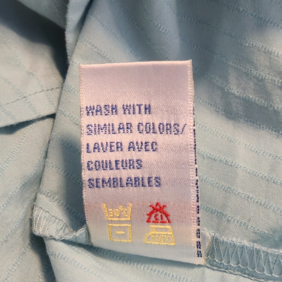 Ricki’s XXL Blouse Blue Button Up Textured Business Casual Office Chic Coastal - Picture 11 of 12